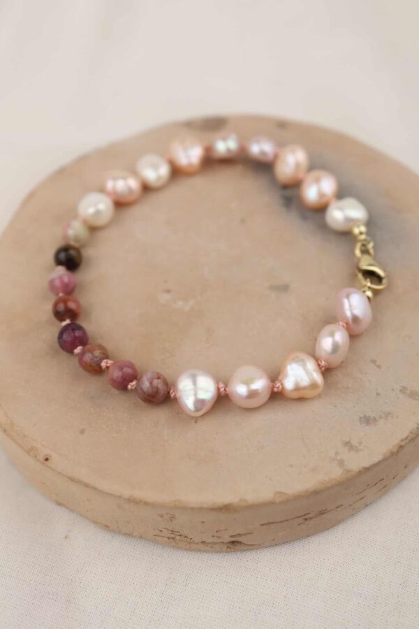 parel armband met toermalijn - Afbeelding 2